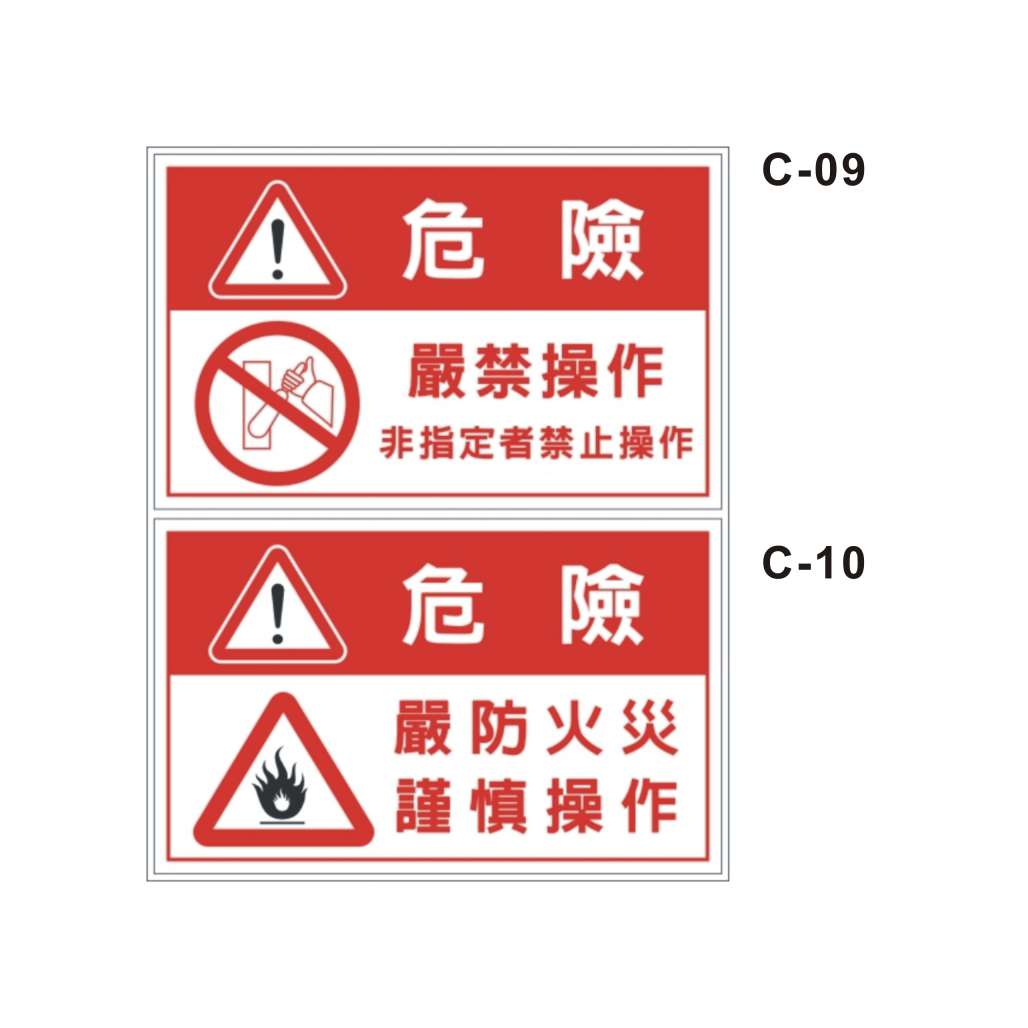危險 (操作C-09、火災 C-10)-C. 安衛貼紙 (保護具著用類)-安衛貼紙/帆布
